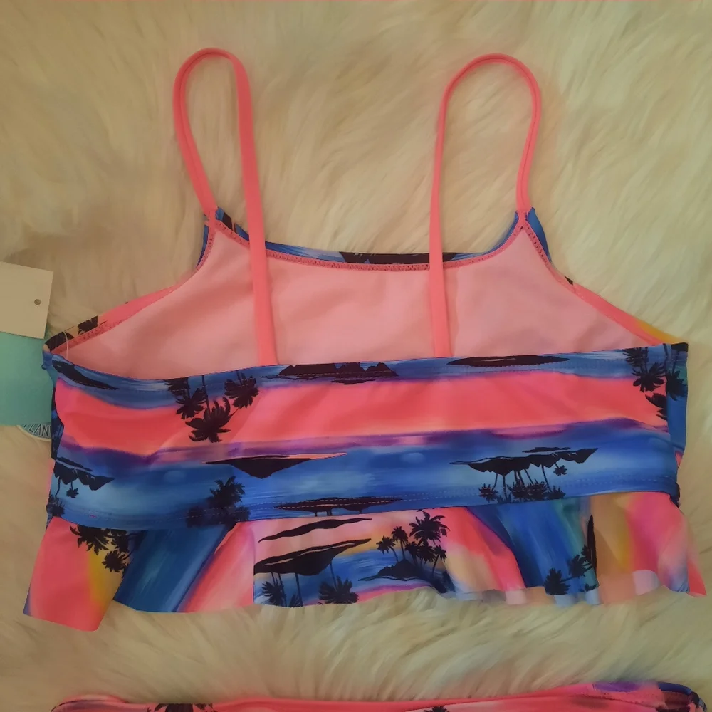 Tropical Sunset Kids Swim Set -Mid Kini Size: 16 - NWT